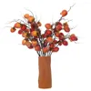 Decorative Flowers Simulated Artificial Snow And Persimmon Green Plant Decorations INSMW86001