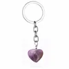 Keychains Gem Quartz Tiger Eyes Naturel Stone Love Heart Charms Cadeaux Keychain Gift For Women Hommes Amis de famille