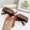 Fashion women's Tiktok frameless cut edge sunglasses fashion driving travel glasses 90147 factory