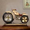 Table Clocks Clock Seat Desk European Style Retro Personality Creative Motorcycle Accessories Silent Quartz