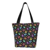 Bolsas de compras Dog del perro Pink Parttern Comery Tote Women Fashion Canvas Shoulder Showing Showing Bold