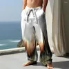 Мужские брюки брюки летняя пляжная шнурки эластичная талия 3D Печать повседневная ежедневная праздничная уличная одежда Гавайский голубой зеленый