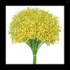 Decorative Flowers 12Pcs Baby Breath Gypsophila Artificial Plants Wedding Party Decoration Real Touch DIY Home Garden(Yellow)