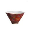 Tumblers Ceramic Enamel Master Cup Bamboo Hat Tea Set Large Full Flower Multi Bowl Single