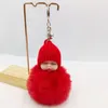 Keychains 3PCS 10 Colors Sleeping Baby Key Ring Doll Plush Faux Fur Keyrings Fluffy Jewelry Women