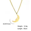 Colliers pendants 1pc Collier en acier inoxydable Chaîne de la lune de lune Simplicité pour femmes Bijoux Accessoires Party Cadeaux F1058