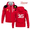 RP8R Mens Hoodies Sweatshirts 2023f1 Team Charles Leclerc Mens Zipper Hoodie F1 Racing Team Womens Pullover Spring och Autumn Street Sweatshirt