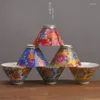 Tumblers Ceramic Enamel Master Cup Bamboo Hat Tea Set Large Full Flower Multi Bowl Single