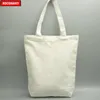 Ogłoszenie prezentowe 1x Niestandardowa moda Kobiety Biała bawełniana torba na płótnie puste plażowe zakupy TOTE do butików