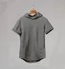 Size M-2XL Men's Summer Thin Cotton Sports Hooded T Shirt Solid Muscle Slim Breathable Fitness Training Short-sleeved T-shirt With Hoody