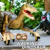 ElectricRC Animals 24G RC Dinosaur Ra​​ptor Jurassic World Remote Control Velociraptor Toy Electric Walking Dragon Toys for Children Christma