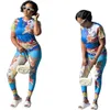 Kvinnors designer New Round Neck Fashion Noble Casual Printing Women's Set J2890