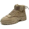 Сапоги Мужчина ботинки тактические военные боевые ботинки на открытом воздухе походные зимние туфли легкие не скользящие мужчины пустынные сапоги 230812