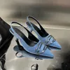 Morrer sapatos de salto alto designer feminino saltos finos primavera rasa fivela de metal volta oco apontou sandálias 230209