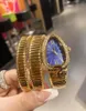 Нарученные часы в форме змеи в форме ретро бриллиант инкрустация моды универсальные женские часы кварца