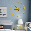 Wanduhren kreative DIY Digitale Aufkleber Kunst Uhr Luminöses Persönlichkeit Einfaches Wohnzimmer Schlafzimmer Dekoration