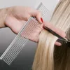 Hundhalsar i skönhetsverktyg Metall Grooming Rake Comb Silver Tone for Pet Cat