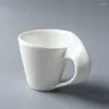 Filiżanki spodki est design 80 ml fali kości China kubka i spodek zbiór wszystkich białych ekskluzywnych kawiarni kawiarni kawiarnia latte cappuccino espresso herbata