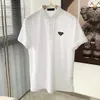 2023 New Men 's Fall Short Sleeve Polo Shirt 100% 순수한 면화 가능한 느슨한 편안한 고품질 사업 대형 T 슬리브