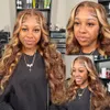 30 32 Inch Ombre Honey Blonde Lace Front Wigs 180%density Brazlian Human Hair Colored 13x4 Lace Frontal Human Hair Wig Body Wave Frontal Wig