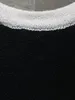 Женские футболки с подвеской подвеска All-Match U-вырезок дизайн черно-белый цвет комбинация простая модная эластичная версия 2023 Лето
