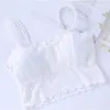 Camisoles tankar sexiga spetsar inslagna bröstband rem pad camisole bottoming underkläder skönhet bakröret topp