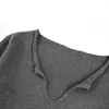 Suéteres masculinos Moda masculina suéter de manga comprida Villover elástico de decote em v altivo