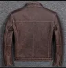 Herrjackor 7xl Brand Casual Style Cowhide Jacket Mens 100 äkta läderkläder Vintage Biker Coatcasaco de Couro 230812
