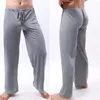 Herrbyxor trendiga pyjama rak sport snabb torr full längd män yoga