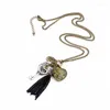 Pendant Necklaces Fashion Jewelry Women's Leaf Peacock Heart Key Tassels Charms Long Chain Necklace