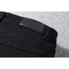 Herrenhosen schwarz verzweifelt Slim Fit Streetwear -Stil Schaden Höcher Dünne Stretch zerstörte Rippen Flecken zerrissene Jeans 230812
