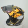 Capacetes de motocicleta Mulheres e homens Proteção Open capacete de rosto com viseira dourada Casco Casco Golden Bodyguard Saber Metade