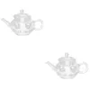 Dinnerware Sets 2 Pieces Glass Tea Pot El Kettle Asian Teapot Stainless Steel Portable Transparent Miss