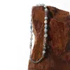 Colliers pendants en laiton plateau platine rue à la mode s Blue Bleu Natural Perle d'épissage perle
