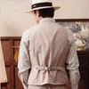 Gilet pour hommes Jydress Viete formelle Elegant Suit Business Khaki Gilet Double-Breasted Sans Sans Sans Sans Sans Sans Manche