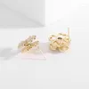 Ketting oorbellen set Carlidana 3 stks/set luxe roteerbare bloem hanger voor vrouwen angst ring ring spinnende klaver sieraden goud kleur