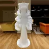 Mermaid Hoge nek Witte avondjurken Lange mouw Couture Dubai Rom Dress Vestidos Aibye Aibye Islamitische Pageant -jurken voor Saoedi -Arabia233d