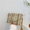 Beach Bags Net Red Stripe Woven Bag for Women 2022 New Fashion Style Letter Envelope Simple Old Coarse Cloth Woven Handbagstylishdesignerbags