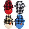 Dog Apparel Autumn And Winter Warm Pocket Zipper Blue Black Plaid Small Medium To Large Dogs Pet Cat Teddy Wei Clothes Supplies