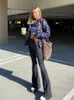 Damesbroek capris vaste zwarte vrouw slanke fitting hoge taille streetwear casual flare vrouwen kleding volledige lengte broek 230812