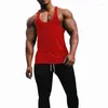 Tanques masculinos tops casuais colorido puro homens tiras o pescoço de pescoço de treinamento esportivo de fitness roupas de colete de fitness lazer homem simples camisole simples