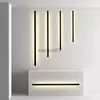 Lampes murales lampe murale à LED noir moderne pour salle à manger décoration de salon LED Long Strip Lights Mall Lights Escair Corner Lampe murale HKD230814