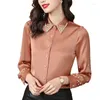 Women's Blouses High End Beading Design Chiffon Shirt Women 2023 Spring Temperament Formal Long Sleeve Office Ladies Work Tops