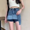 Jupes femmes mini jupe denim côté fente d'été de mode décontractée harajuku élasticité rétro haute taille sauvage y2k shorts sexy