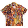 Erkek sıradan gömlekler 2023 wacko maria gömlek erkek kadın kafatası baskısı hawaiian üst tee spor salonu