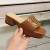 Designer-Objektträger Frauen Heels Hausschuhe klobig schwarze Sandale echte Leder berühmte Schieberegler Schaum Runner Strandschuhe Größe 35-44