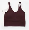 LU-088 Women Sports Yoga Bra Sexig tank top tight yoga väst med bröstkudde ingen smörig mjuk atletisk fitnesskläder anpassad