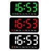 Wall Clocks Electronic Wall Clock Temperature Date Table Clock Wall-mounted Dual Alarms Digital LED Clocks for Home Bedroom Voice Control 230814