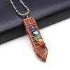 Pendant Necklaces Natural Stone Necklace Sword Shaped Inlay Gemstone Exquisite Charms For Jewelry Making Diy Simple Bracelet Accessories