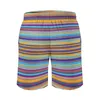 Short masculin Summer Line Colorful Sports Surf Multi-rayé Plage de plage courte Pantalon Fashion Fast Fast Dry Trunks plus